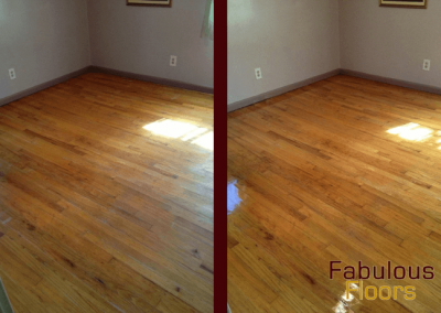 before and after wood floor refurbishing denver